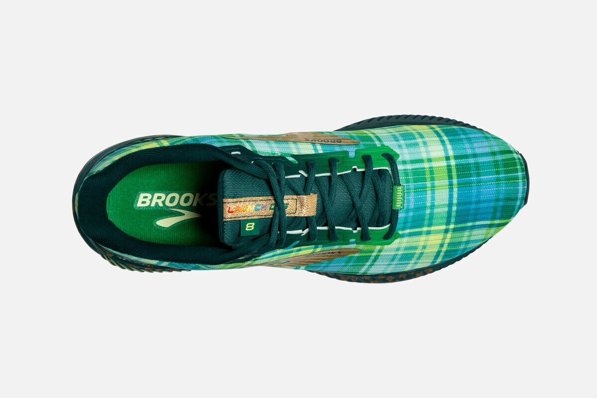 Brooks Launch GTS Women's Shoes Discounts Road Running Shoes Fern  Green/Metallic Gold/Deep Teal